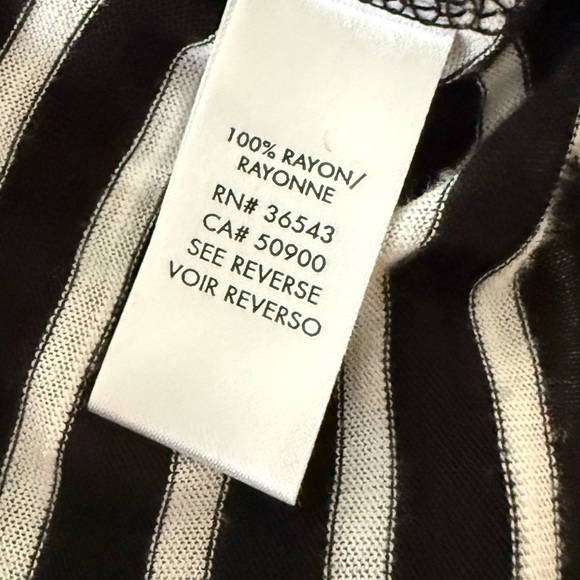 CALVIN KLEIN Striped Black & White Open Front Waterfall Cardigan Size L NEW - Picture 8 of 8